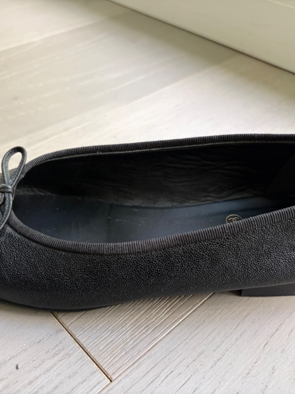 Chanel black ballet flats caviar leather 39 (US 8.5) - Picture 8 of 15